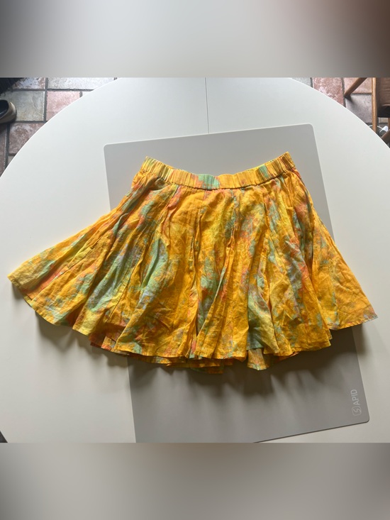 Free People Dresses & Skirts - Free People Yellow Cotton Flowy Twirly Skirt Tie Dye- M